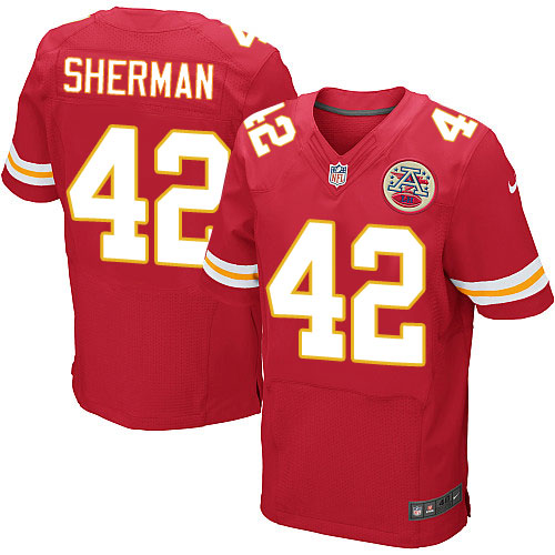 Men's Elite Anthony Sherman Nike Jersey Red Home - #42 NFL Kansas City Chiefs